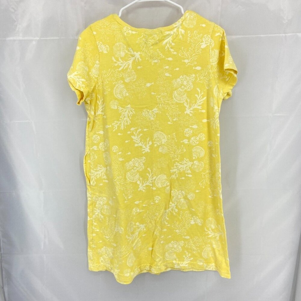 Fresh Produce Women S Tropical Dress Beach Ocean Coral Fish Mini Length Yellow - Picture 3 of 9
